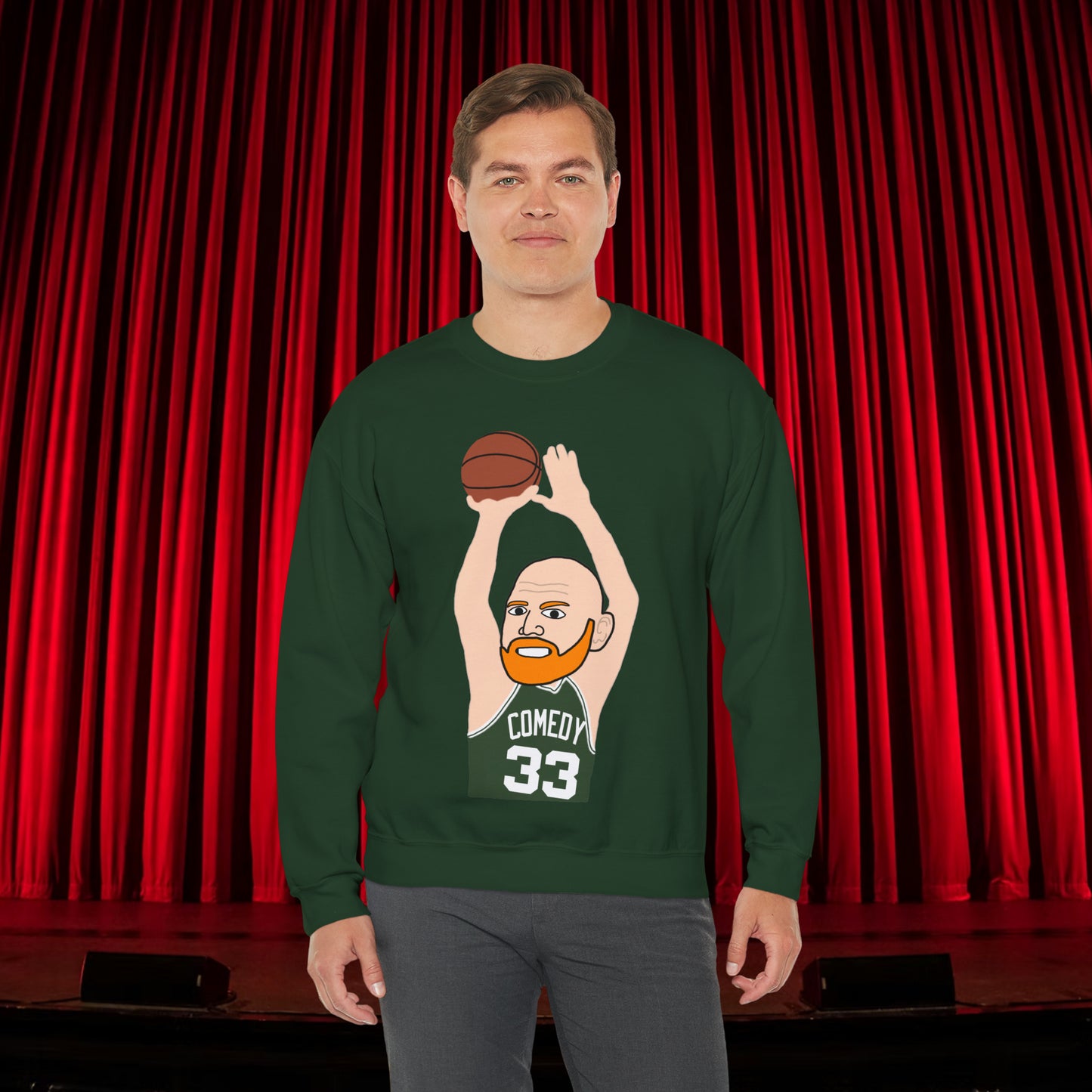 Bill Burr Sweatshirt Boston Celtics Sweater Larry Bird Jumper Monday Morning Podcast Merch Podcast Gift Celtics Fan Gift Basketball Fan Gift Forest Green Sweatshirts Basketball Bill Burr Boston Celtics Monday Morning Podcast NBA Podcasts Stand-up Comedy Printify