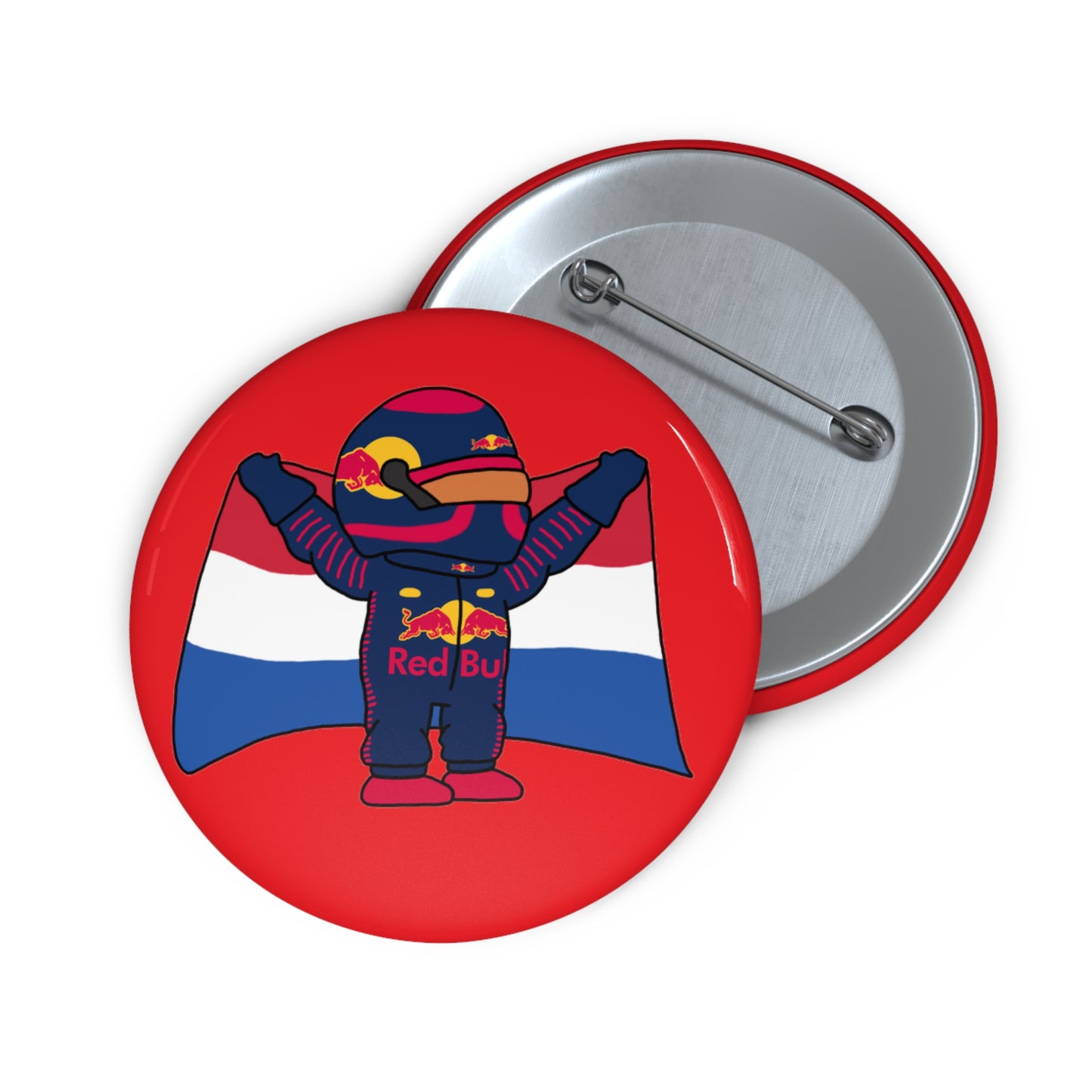 NeVerStappen Red Bull Formula 1 F1 Max Verstappen Custom Pin Button Pins F1 Max Verstappen Red Bull Printify