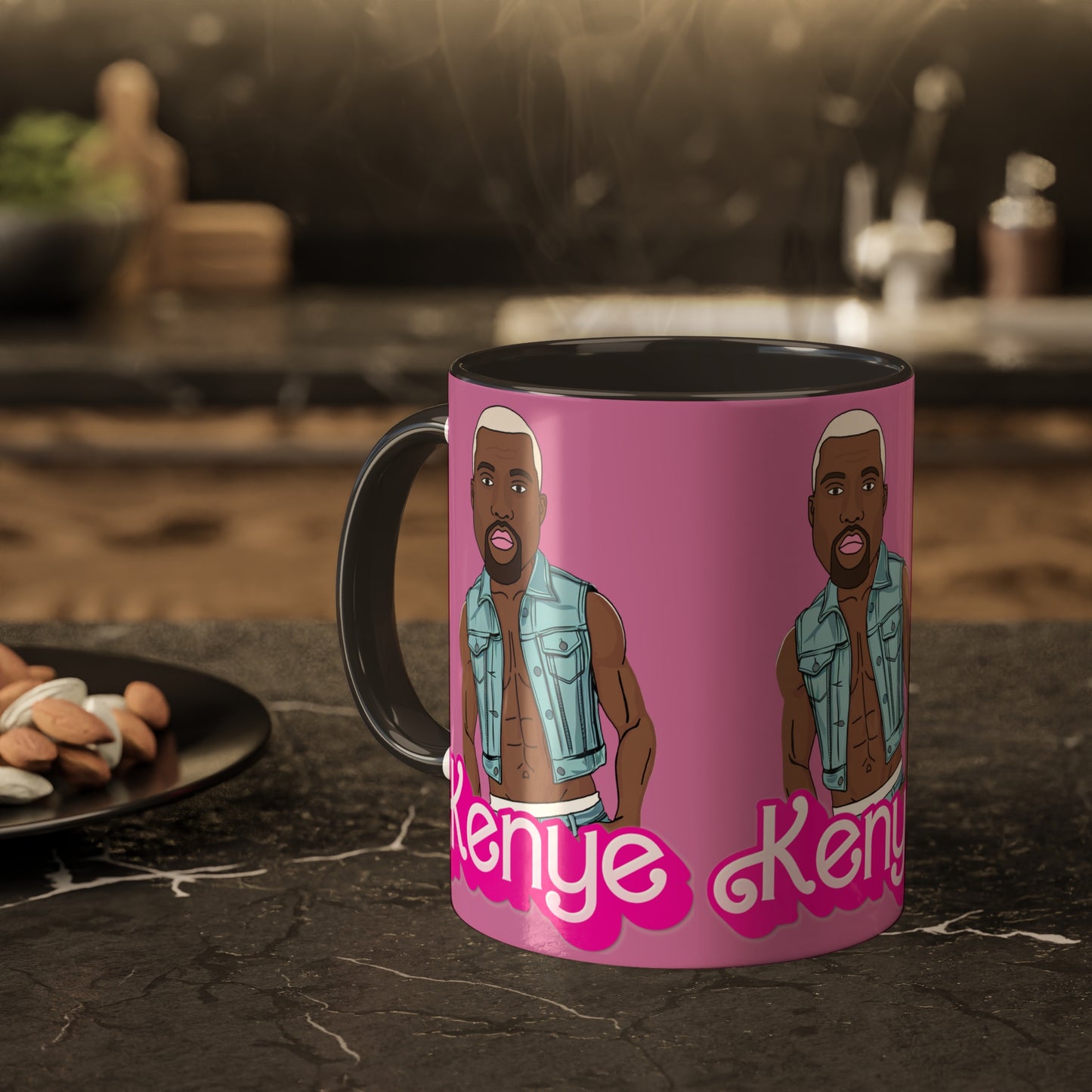 Kenye Barbie Ken Ryan Gosling Kanye West Colorful Mug 11oz Black Mugs Barbie Kanye West Ken Movies Music Printify