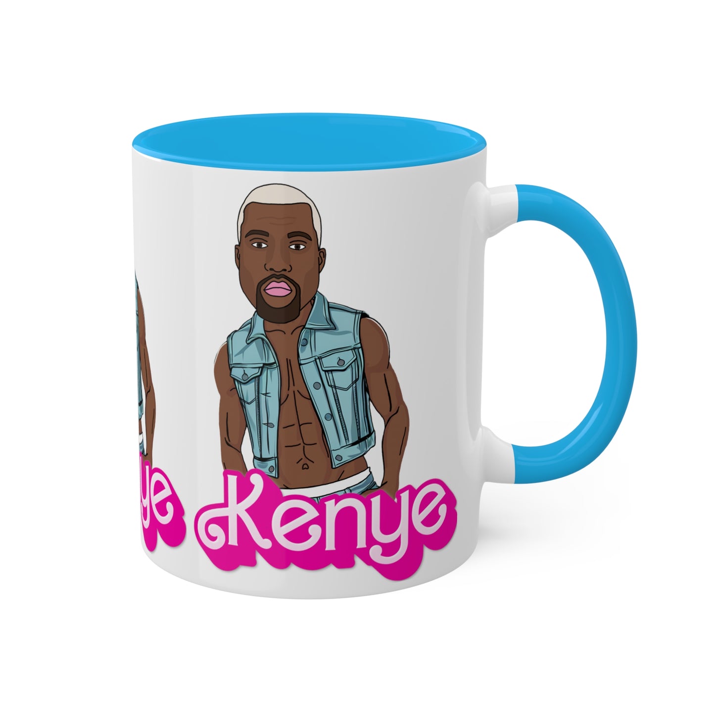 Kenye Barbie Ken Ryan Gosling Kanye West Colorful Mug Mugs Barbie Kanye West Ken Movies Music Printify