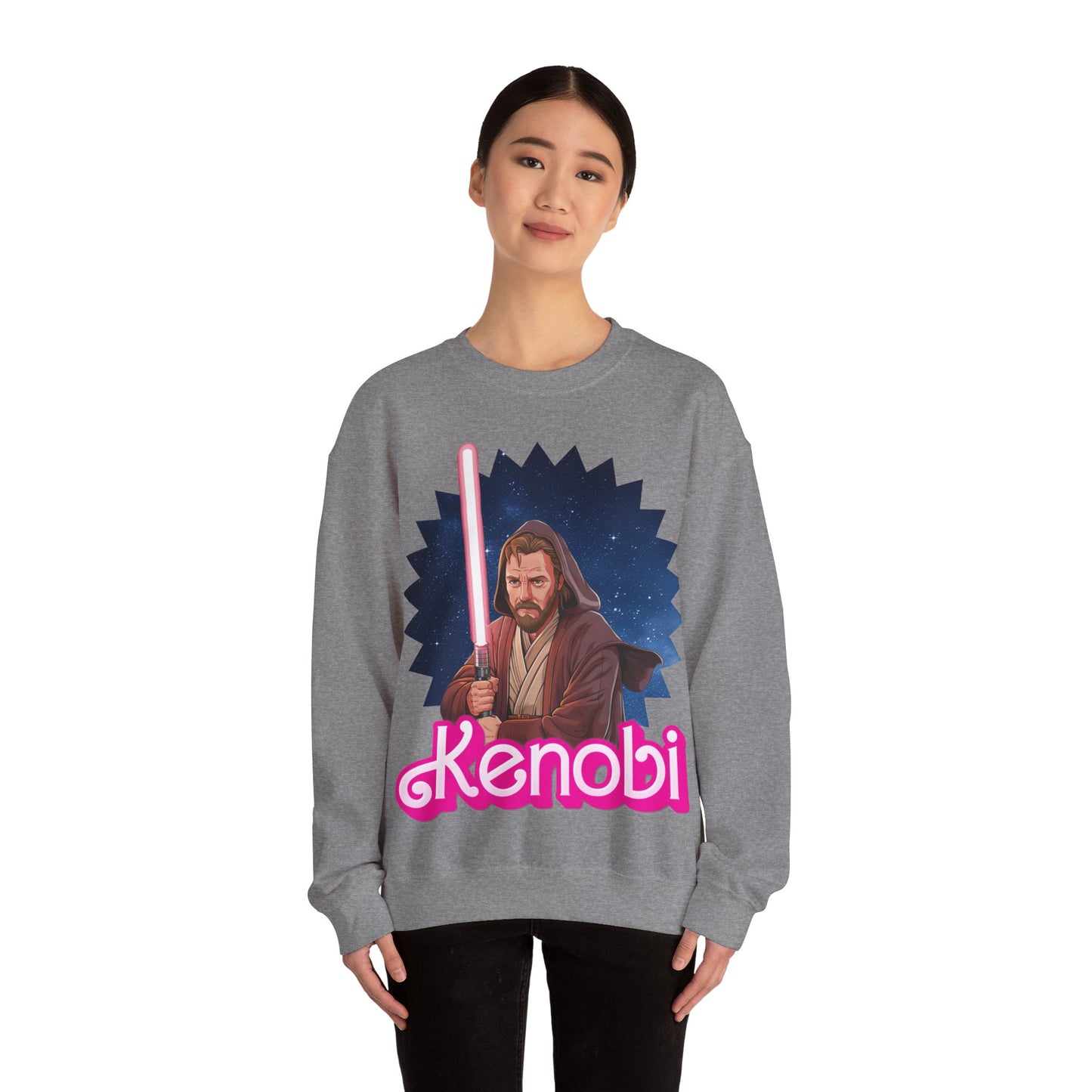 Obi-Wan Kenobi Ken Barbie Movie Star Wars Unisex Heavy Blend Crewneck Sweatshirt Sweatshirts Barbie Ken Movies Star Wars Printify