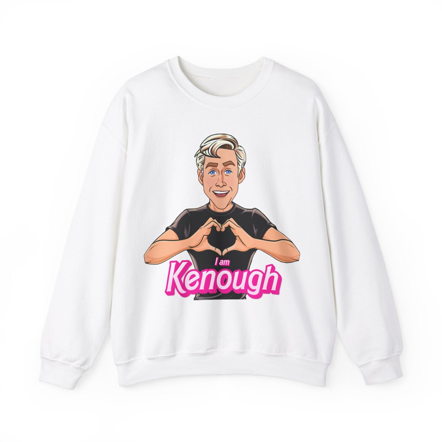 I am Kenough Ryan Gosling Ken Barbie Movie Unisex Heavy Blend Crewneck Sweatshirt Sweatshirts Barbie Celebrities Ken Movies Ryan Gosling Printify