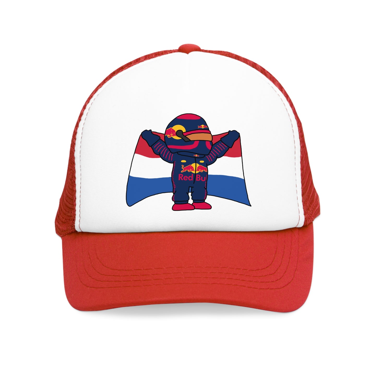 NeVerStappen Red Bull Formula 1 F1 Max Verstappen Mesh Cap Hats F1 Max Verstappen Red Bull Printify