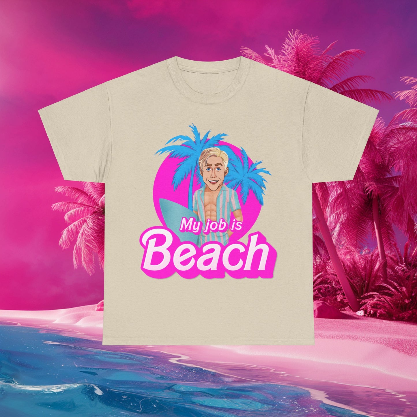 My Job Is Beach Tshirt Ken Shirt Barbie T-shirt Surfing Tee Surf T shirt Summer Shirt Vacation T-Shirt Surfing Gift for Surfer Summer Gift T-shirts Barbie Celebrities Ken Movies Ryan Gosling Printify