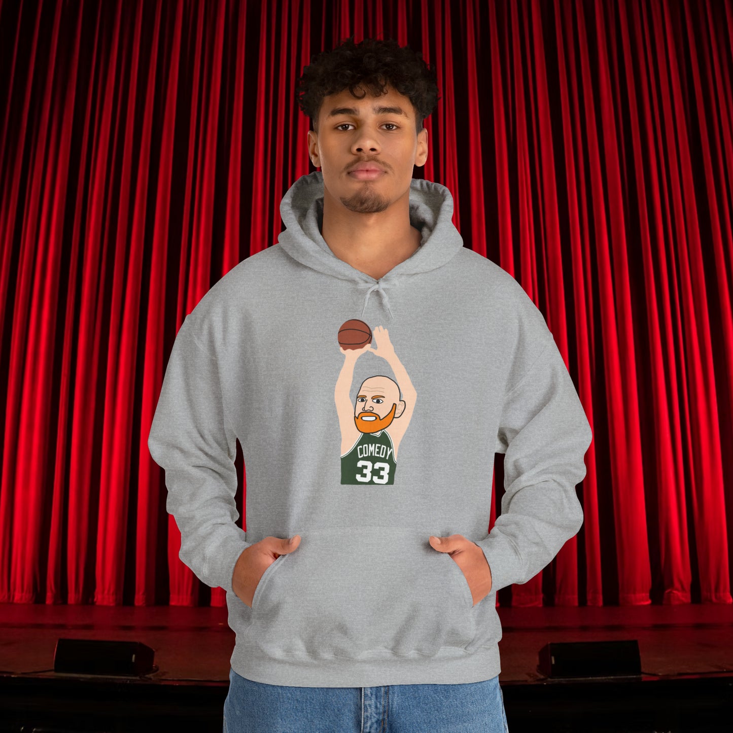 Bill Burr Hoodie Boston Celtics Hoodie Larry Bird Hoodie Monday Morning Podcast Merch Podcast Gift Celtics Fan Gift Basketball Fan Gift Sport Grey Hoodies Basketball Bill Burr Boston Celtics Monday Morning Podcast NBA Podcasts Stand-up Comedy Printify