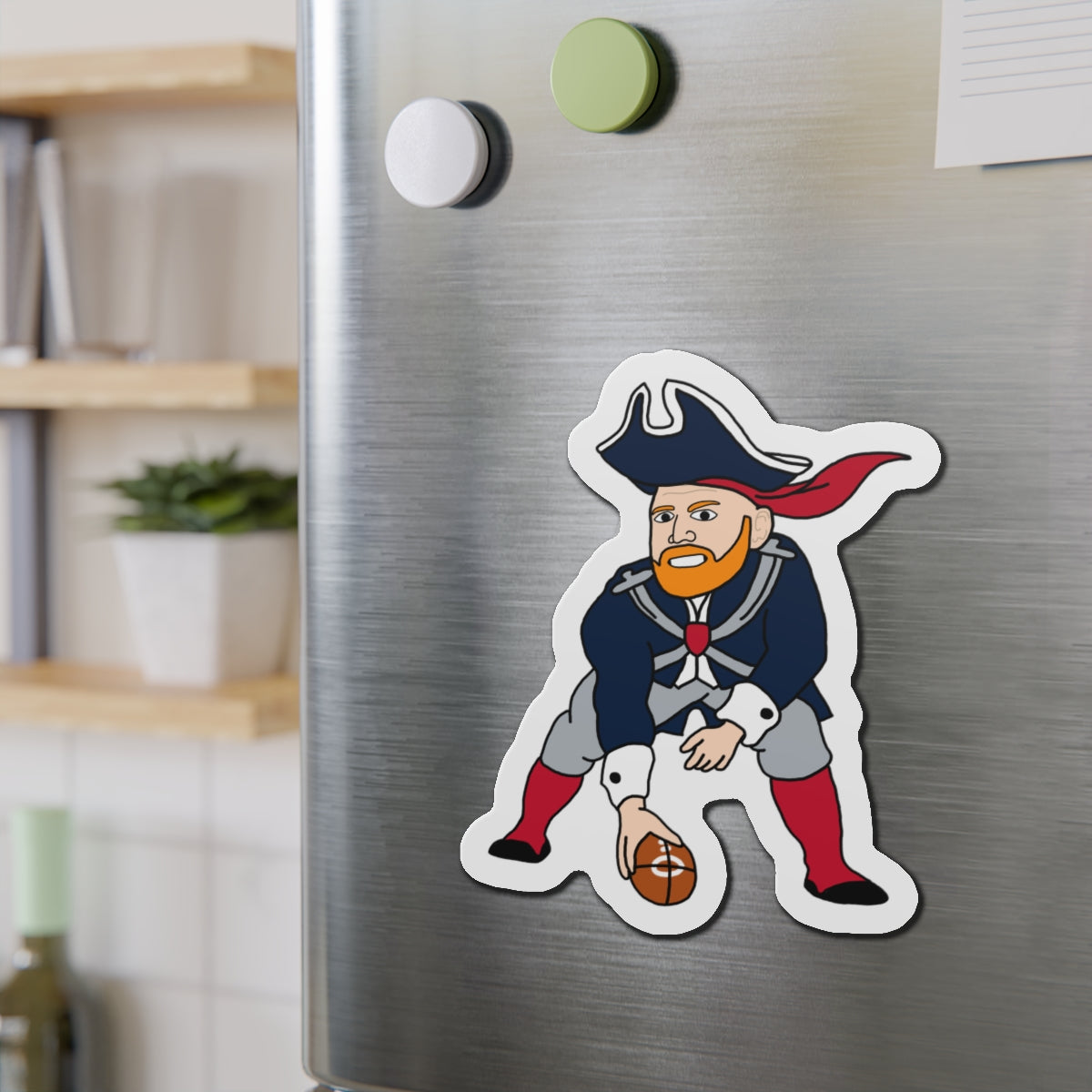 Bill Burrdy New England Patriots NFL Tom Brady Bill Burr Die-Cut Magnet 6 × 6" Die-Cut 1 pc Magnets American Football Bill Burr Monday Morning Podcast New England Patriots NFL Podcasts Stand-up Comedy Printify
