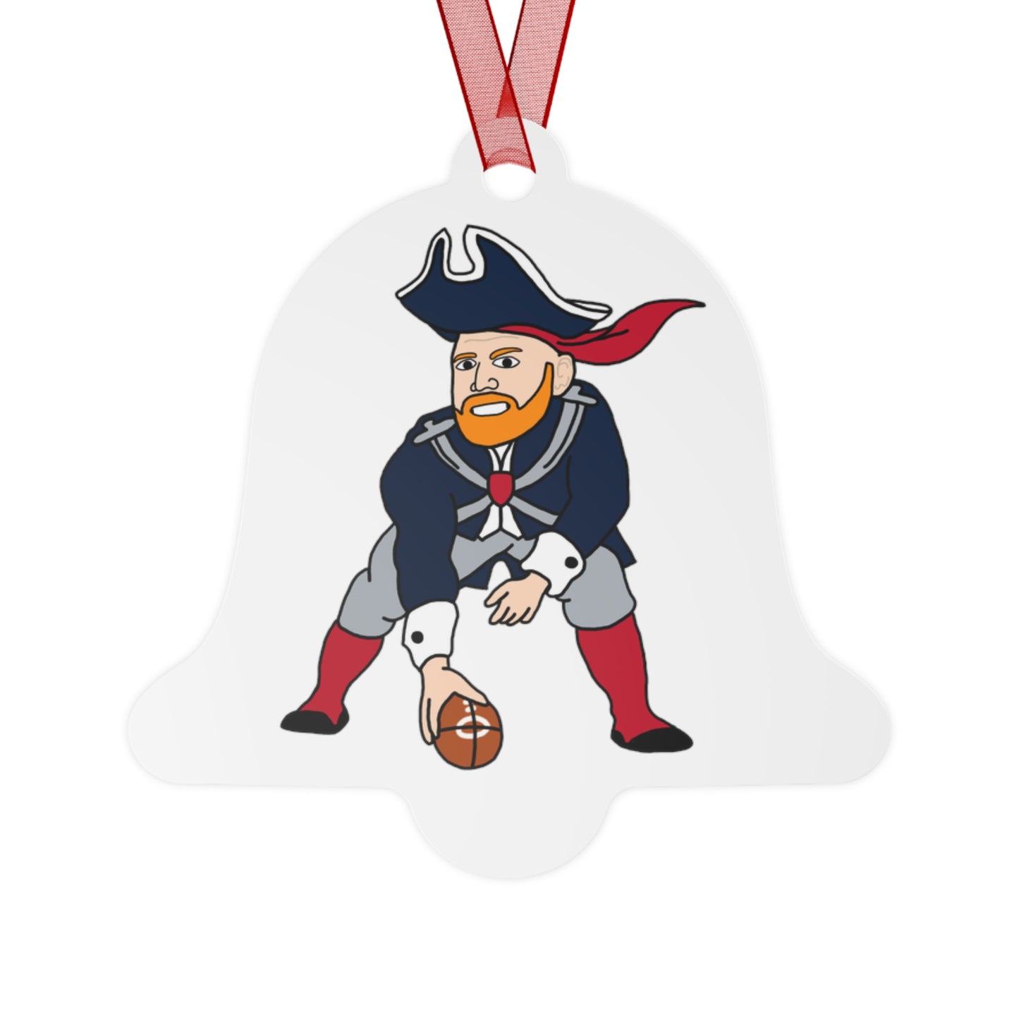 Bill Burrdy New England Patriots NFL Tom Brady Bill Burr Metal Ornaments Christmas American Football Bill Burr Monday Morning Podcast New England Patriots NFL Podcasts Stand-up Comedy Printify