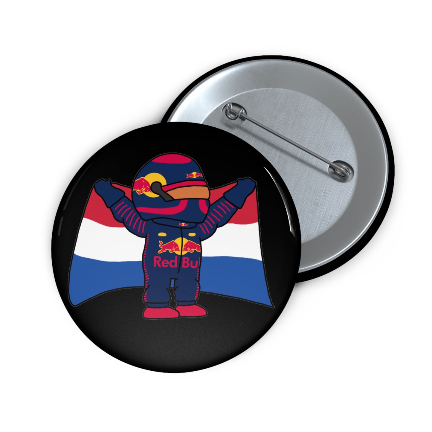NeVerStappen Red Bull Formula 1 F1 Max Verstappen Custom Pin Button Pins F1 Max Verstappen Red Bull Printify