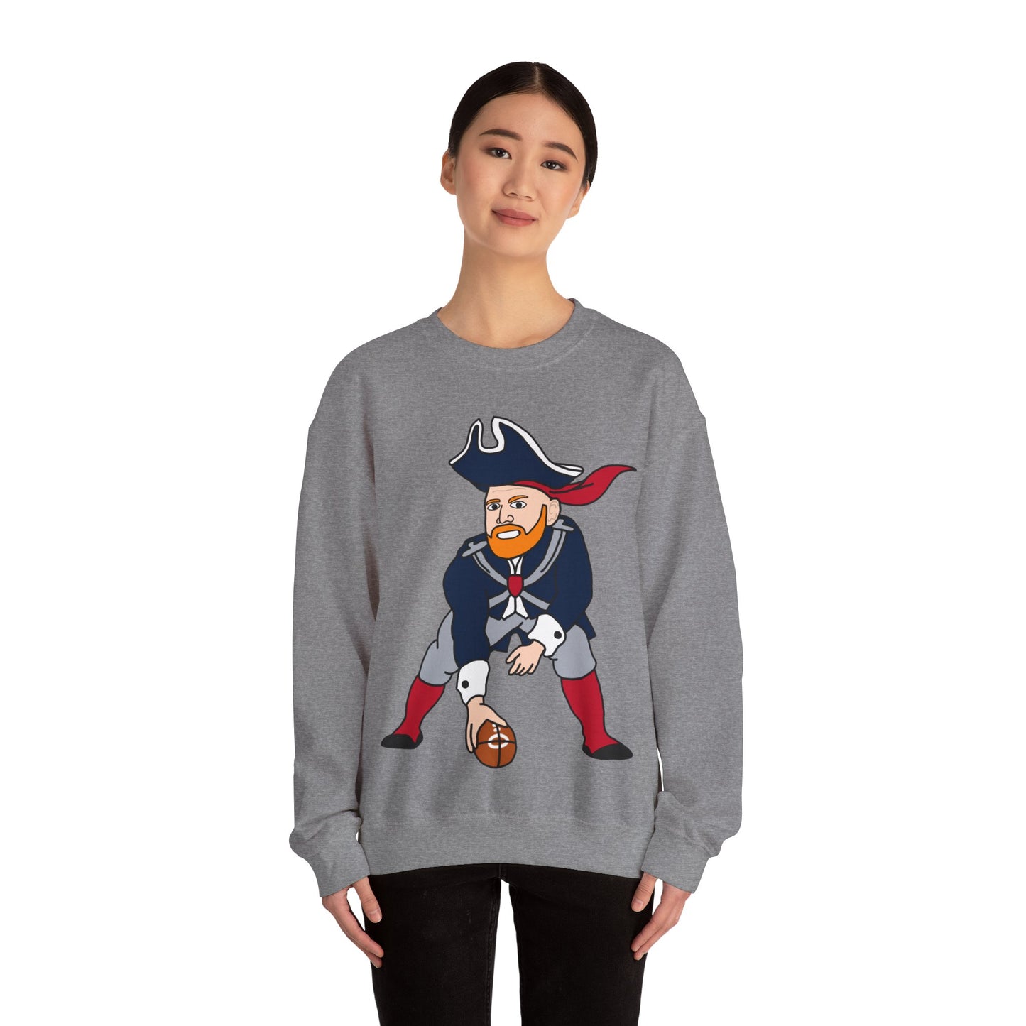 Bill Burrdy New England Patriots Tom Brady Bill Burr Unisex Heavy Blend Crewneck Sweatshirt Sweatshirts American Football Bill Burr Monday Morning Podcast New England Patriots NFL Podcasts Stand-up Comedy Printify