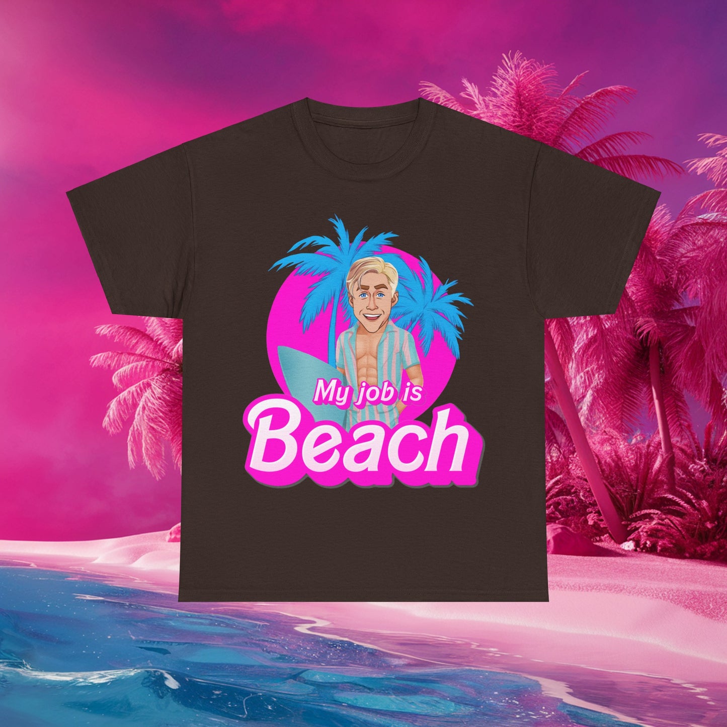 My Job Is Beach Tshirt Ken Shirt Barbie T-shirt Surfing Tee Surf T shirt Summer Shirt Vacation T-Shirt Surfing Gift for Surfer Summer Gift T-shirts Barbie Celebrities Ken Movies Ryan Gosling Printify