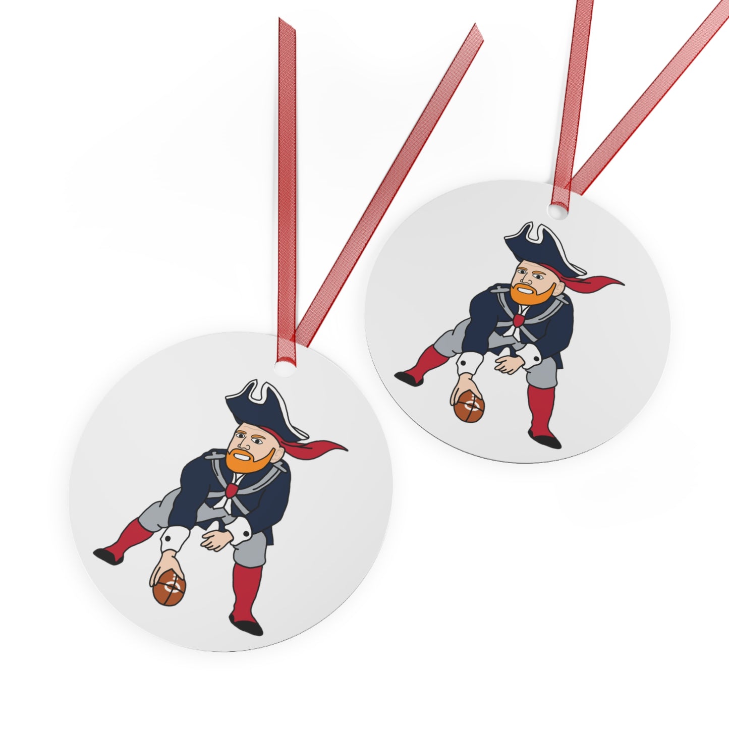 Bill Burrdy New England Patriots NFL Tom Brady Bill Burr Metal Ornaments Christmas American Football Bill Burr Monday Morning Podcast New England Patriots NFL Podcasts Stand-up Comedy Printify