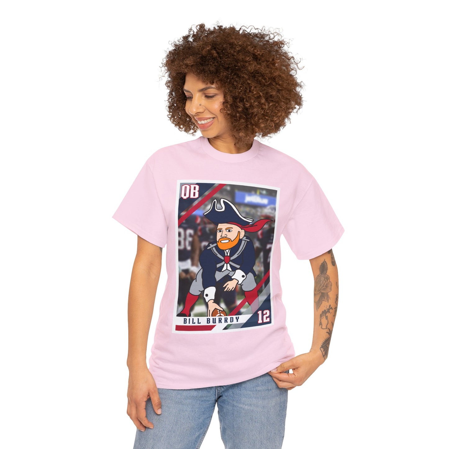 Bill Burrdy New England Patriots Tom Brady Bill Burr Unisex Heavy Cotton Tee T-shirts American Football Bill Burr Monday Morning Podcast New England Patriots NFL Podcasts Stand-up Comedy Printify