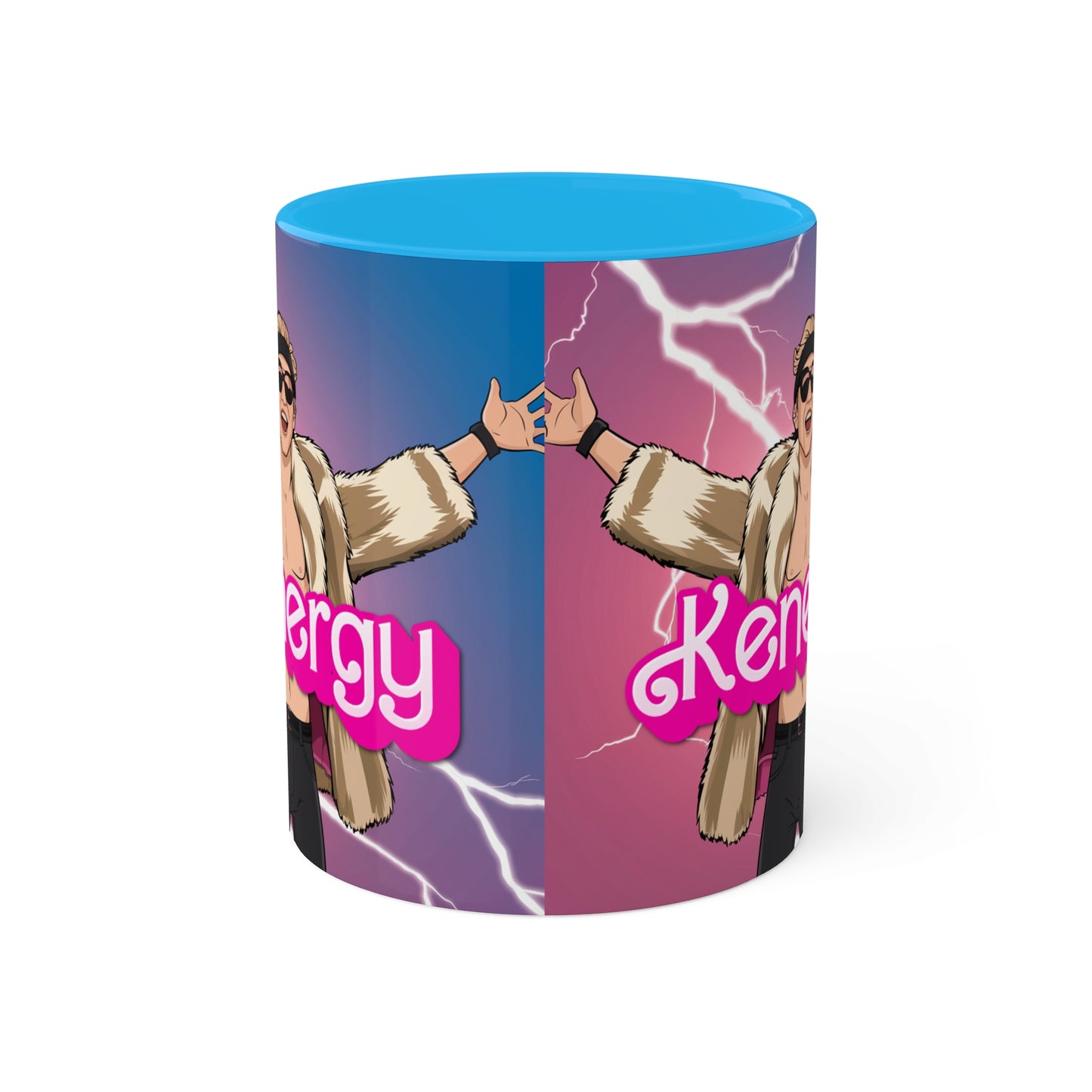 Kenergy Barbie Ryan Gosling Ken Colorful Mug Mugs Barbie Celebrities Ken Kenergy Movies Ryan Gosling Printify