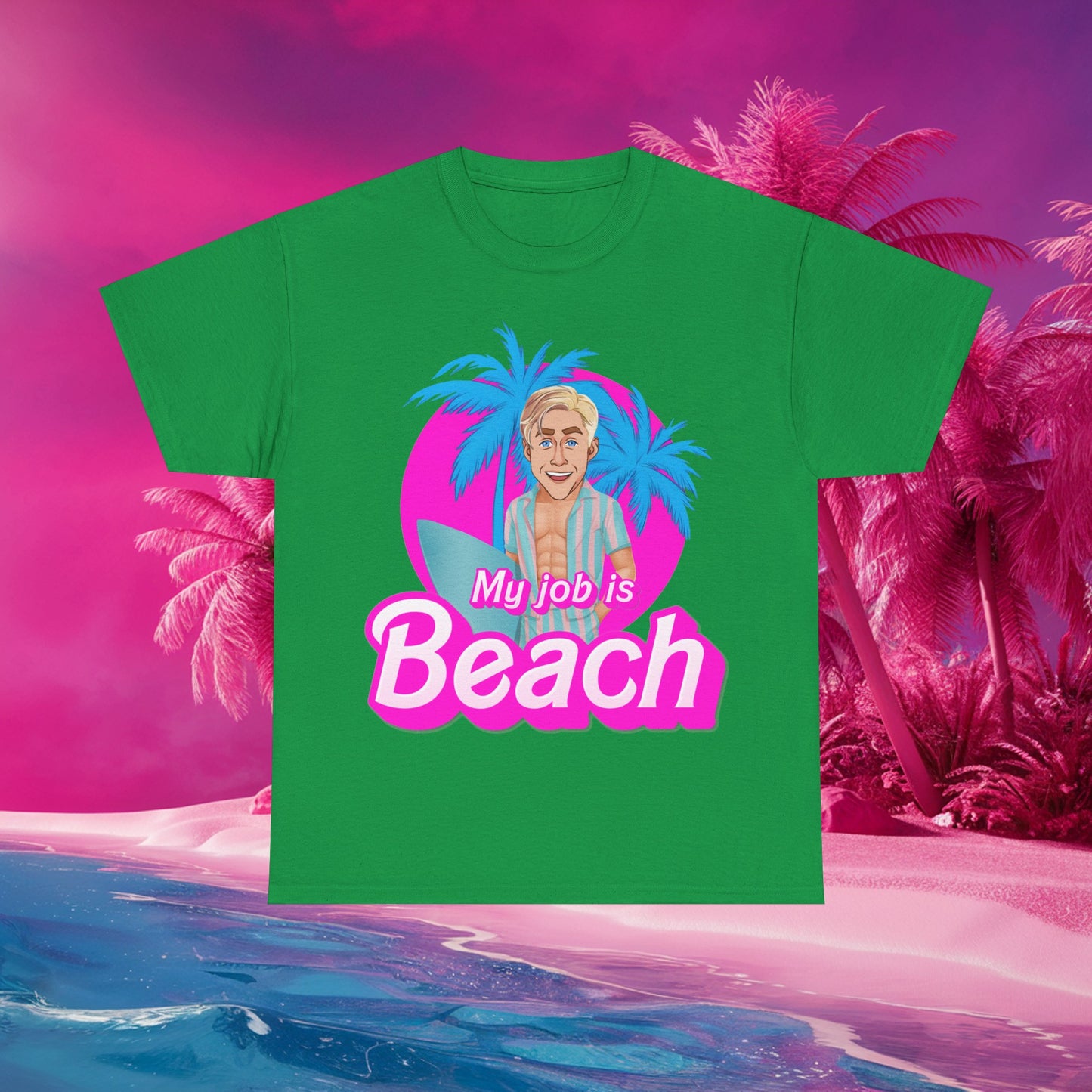 My Job Is Beach Tshirt Ken Shirt Barbie T-shirt Surfing Tee Surf T shirt Summer Shirt Vacation T-Shirt Surfing Gift for Surfer Summer Gift T-shirts Barbie Celebrities Ken Movies Ryan Gosling Printify