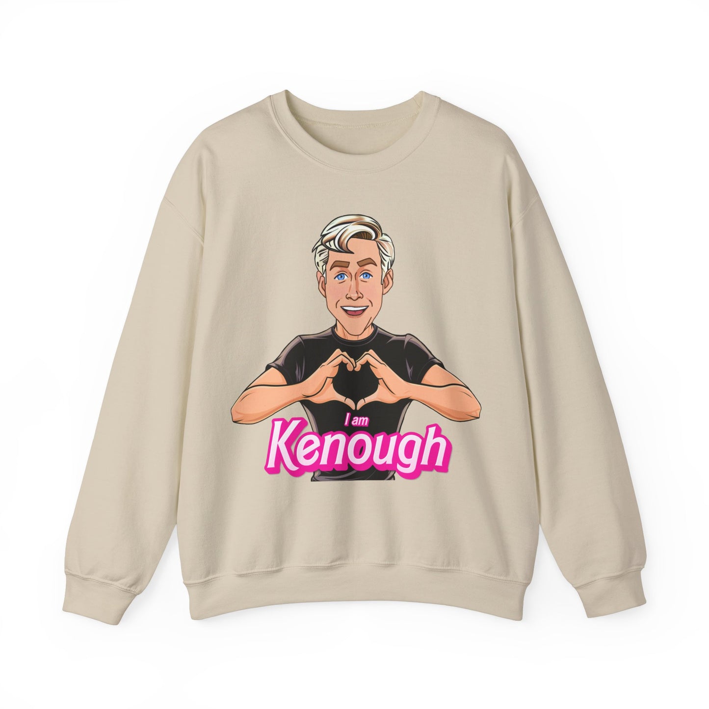 I am Kenough Ryan Gosling Ken Barbie Movie Unisex Heavy Blend Crewneck Sweatshirt Sweatshirts Barbie Celebrities Ken Movies Ryan Gosling Printify