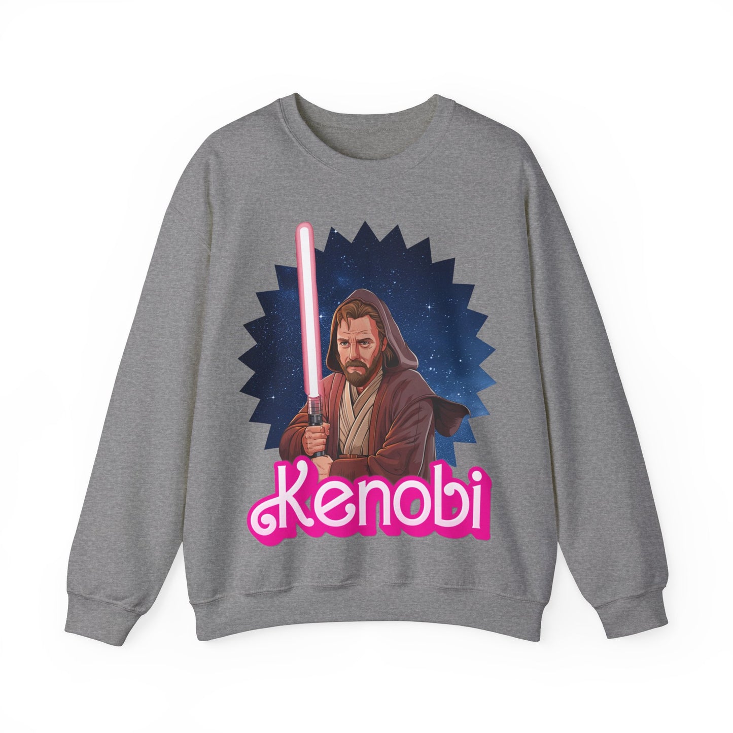 Obi-Wan Kenobi Ken Barbie Movie Star Wars Unisex Heavy Blend Crewneck Sweatshirt Sweatshirts Barbie Ken Movies Star Wars Printify