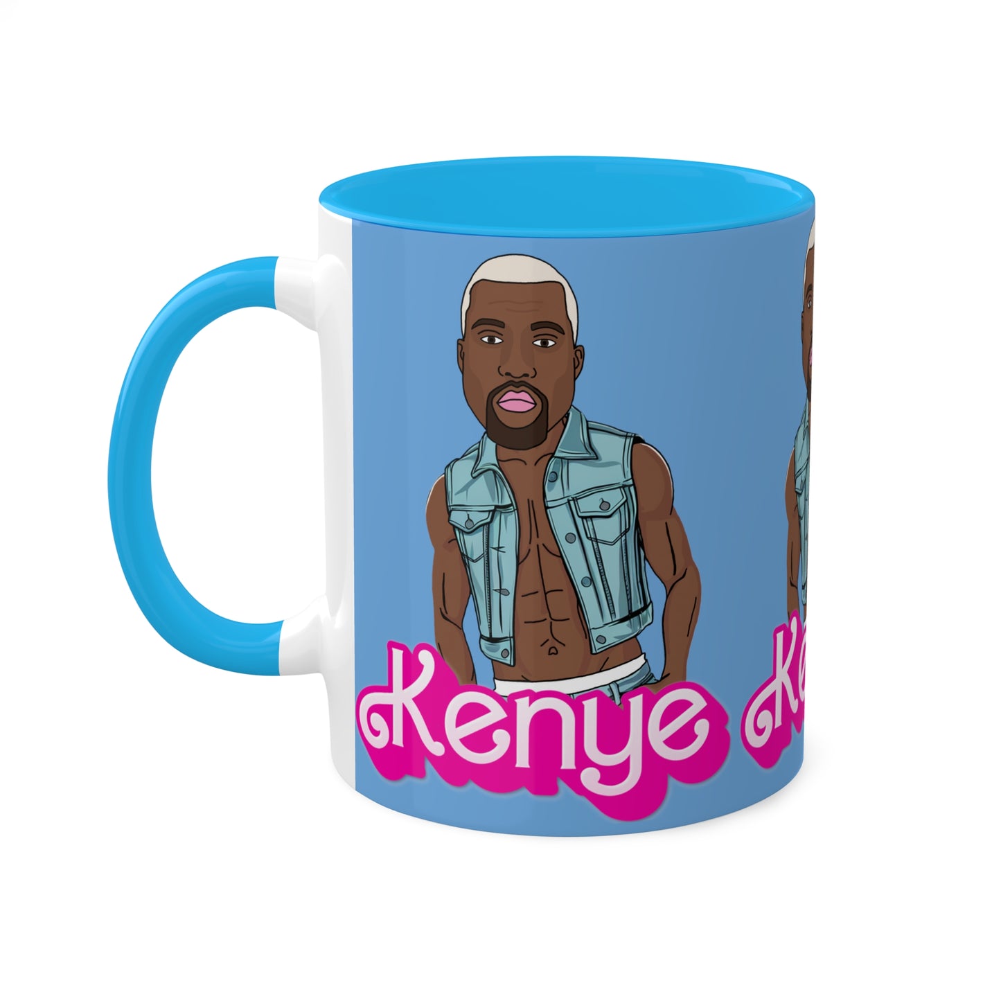 Kenye Barbie Ken Ryan Gosling Kanye West Colorful Mug Mugs Barbie Kanye West Ken Movies Music Printify
