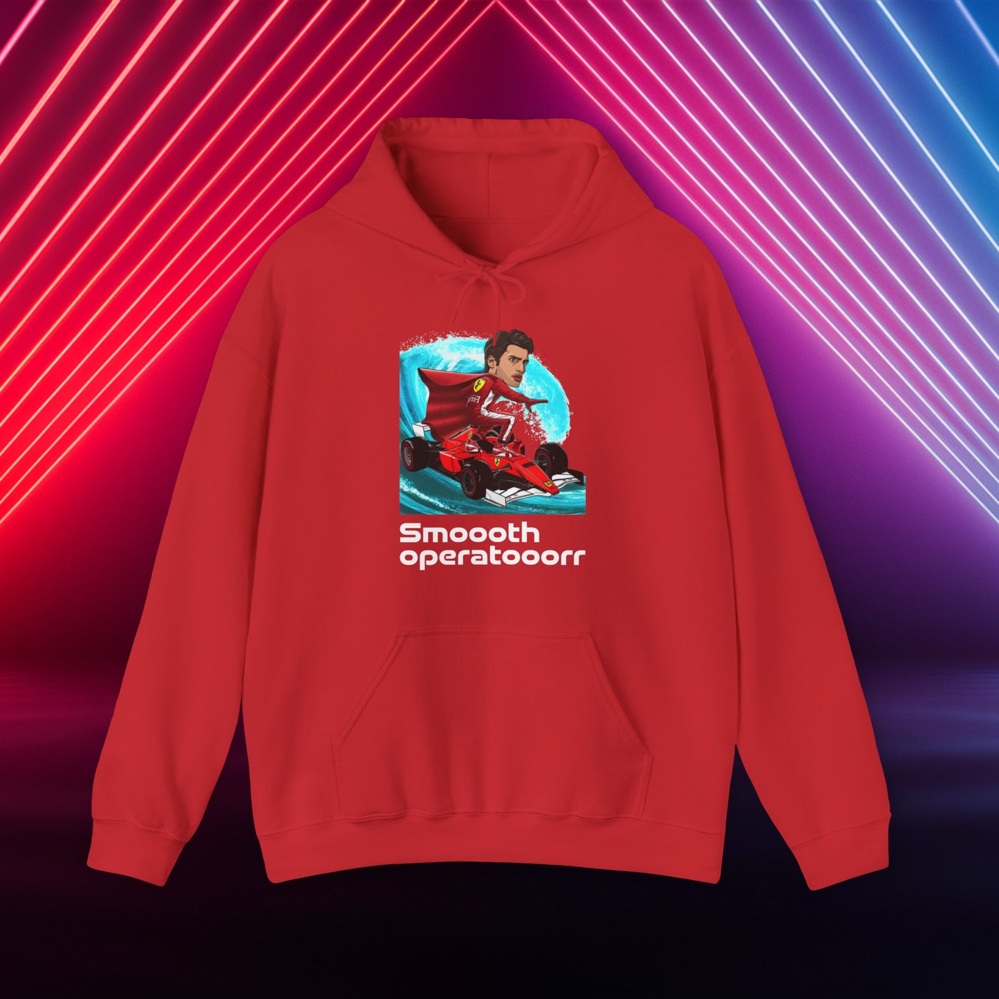 Carlos Sainz Hoodie Carlos Sainz Jumper Smooth Operator Pullover Ferrari Hoodie Formula 1 Hoodie F1 Hoodie Ferrari Gift Ferrari Fan Gift Red Hoodies Carlos Sainz F1 Ferrari Printify