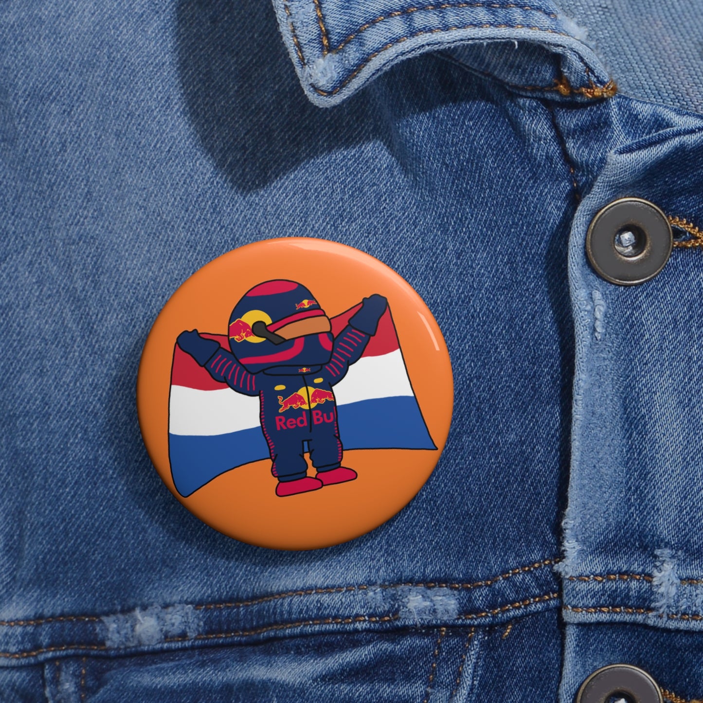 NeVerStappen Red Bull Formula 1 F1 Max Verstappen Custom Pin Button 2.25" Pins F1 Max Verstappen Red Bull Printify
