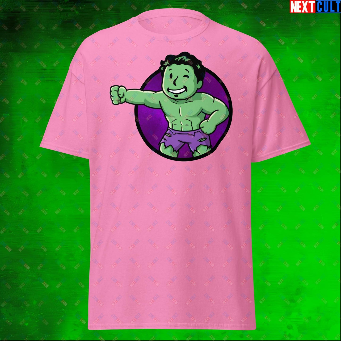 Angry Boy Hulk Vault Boy Fallout Funny Meme Cartoon Mashup Unisex tee Azalea T-shirts Avengers Fallout Hulk Movies Superheroes Vault Boy Next Cult Brand