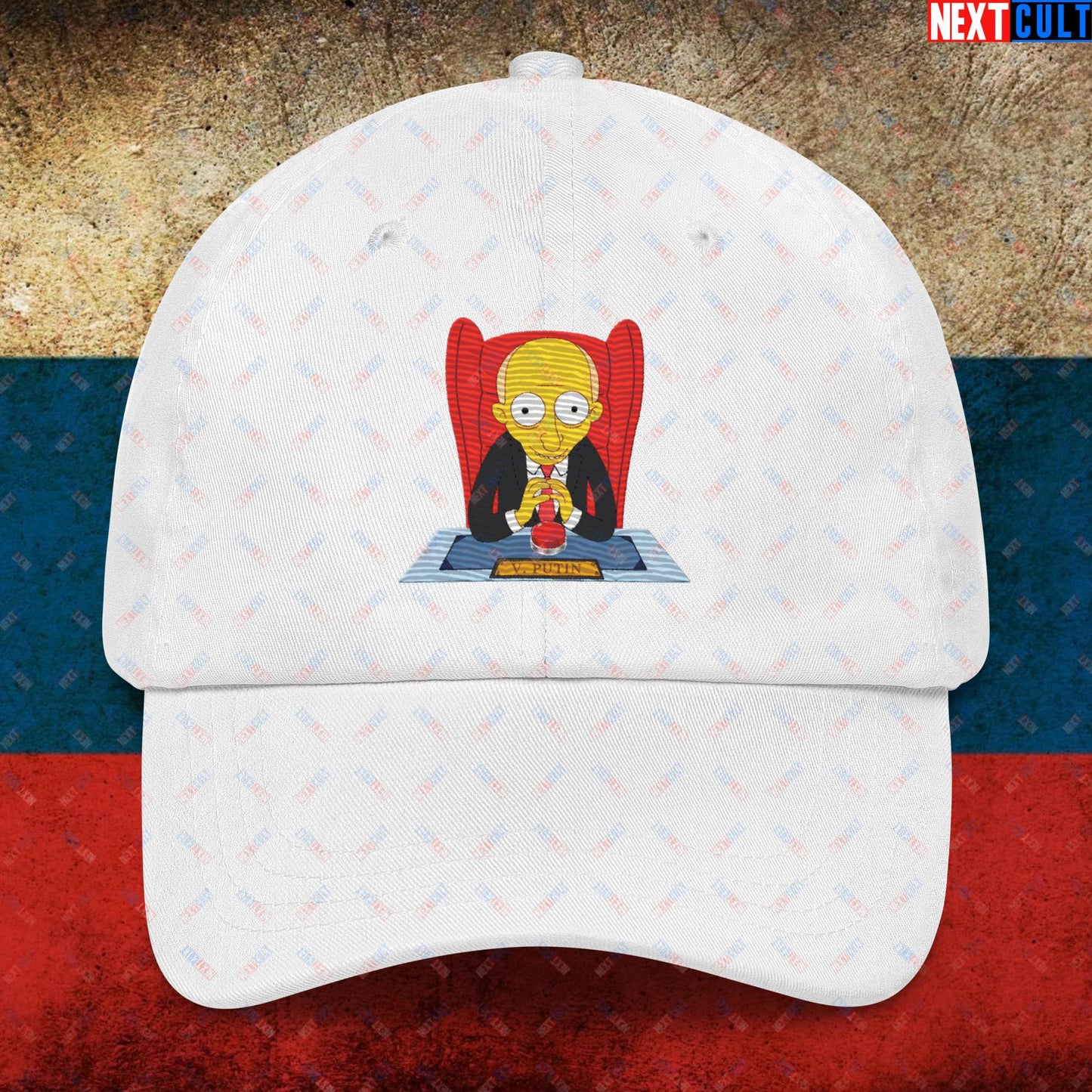 Anti Vladimir Putin Funny Mr. Burns Simpsons Dad hat White Hats Politics Vladimir Putin Next Cult Brand