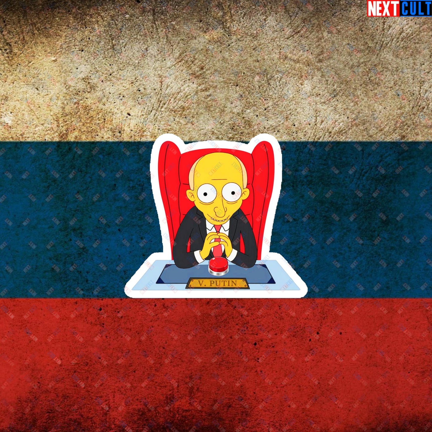 Anti Vladimir Putin Funny Mr. Burns Simpsons Magnet 3″×3″ Magnets Politics Vladimir Putin Next Cult Brand
