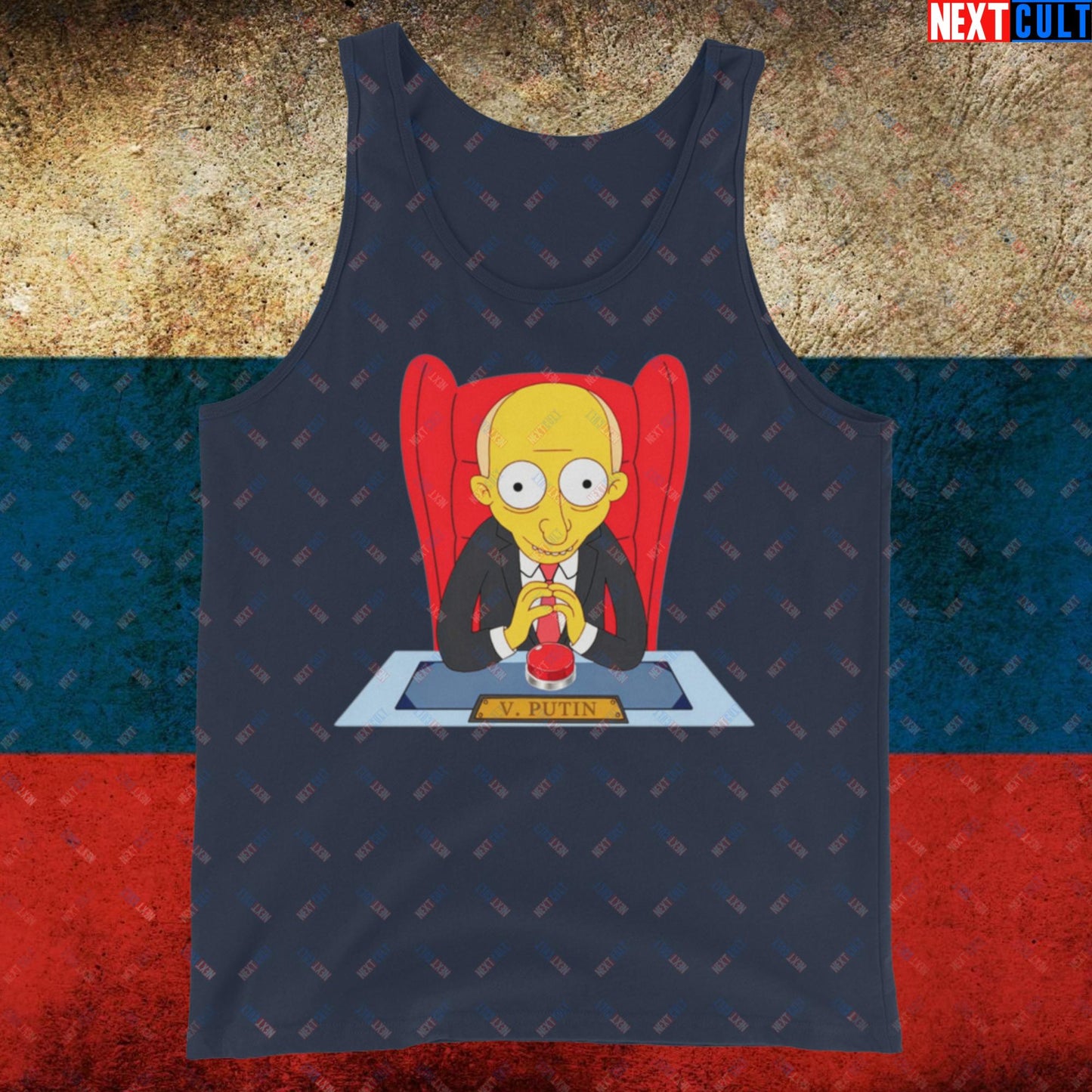 Anti Vladimir Putin Funny Mr. Burns Simpsons Tank Top Navy Tank Tops Politics Vladimir Putin Next Cult Brand