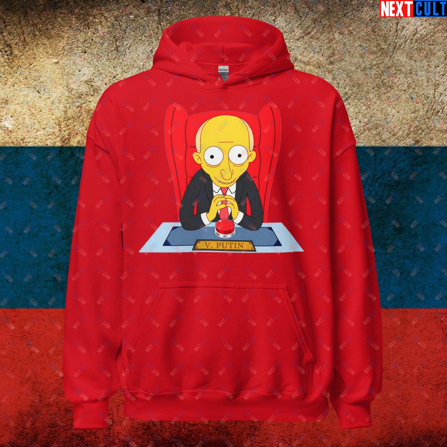 Anti Vladimir Putin Funny Mr. Burns Simpsons Unisex Hoodie Red Hoodies Politics Vladimir Putin Next Cult Brand