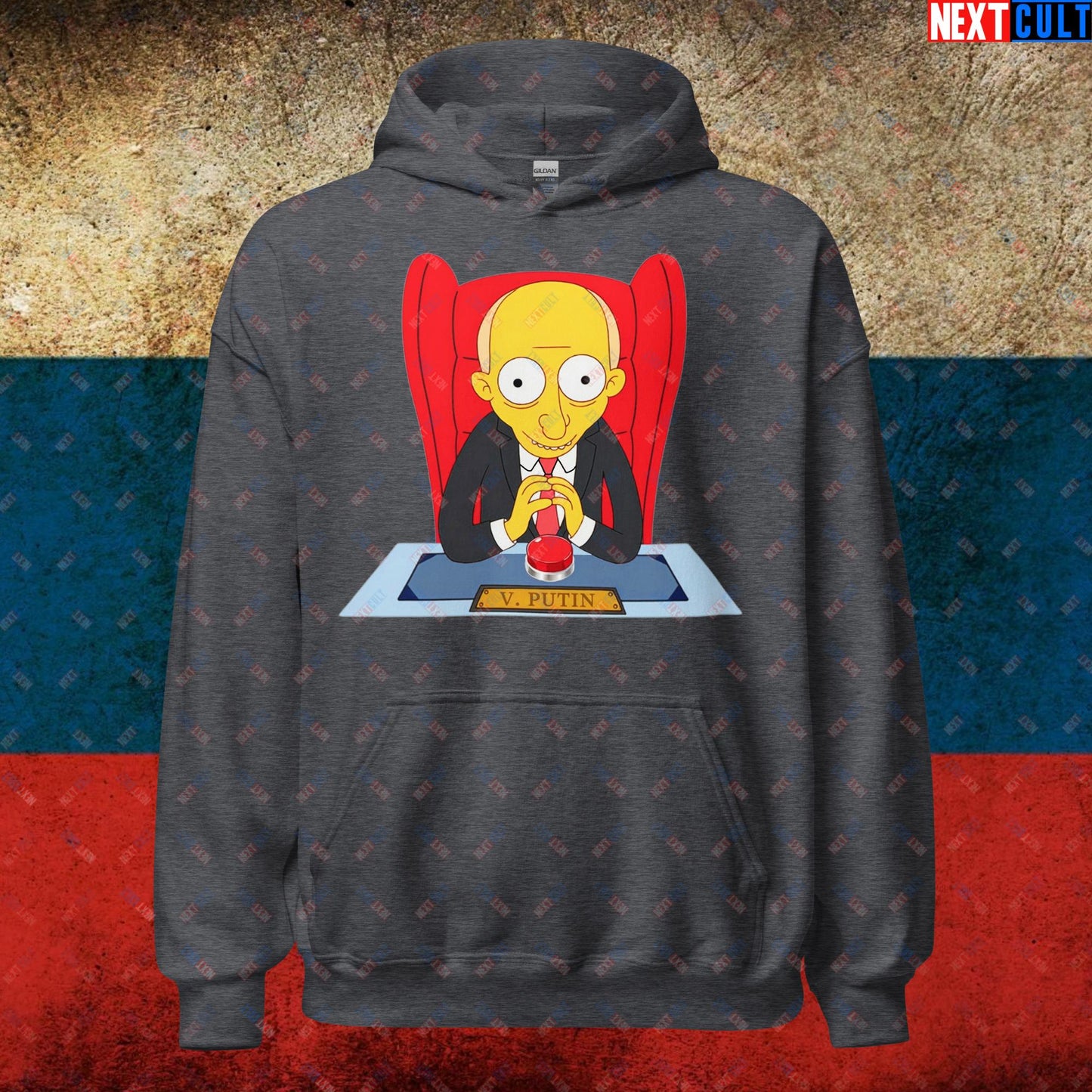Anti Vladimir Putin Funny Mr. Burns Simpsons Unisex Hoodie Dark Heather Hoodies Politics Vladimir Putin Next Cult Brand