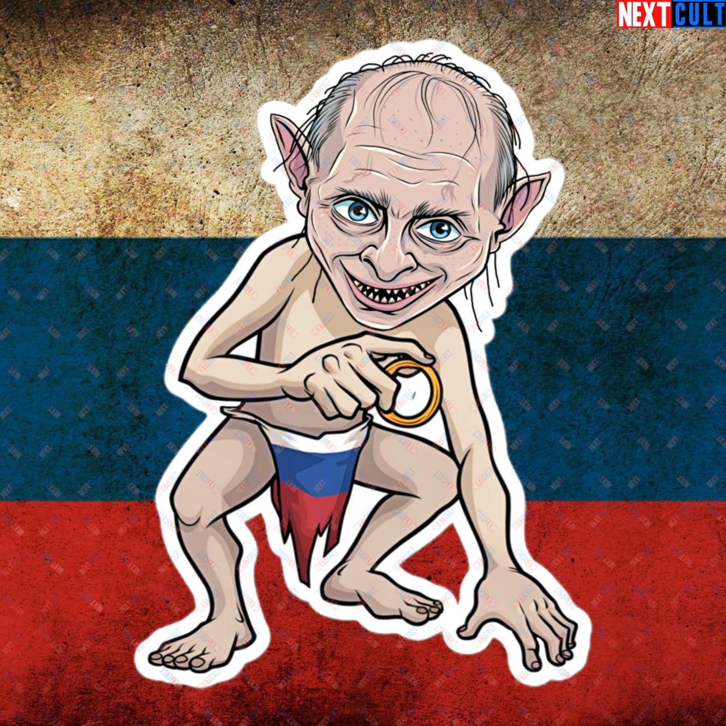 Anti Vladimir Putin Gollum Funny Bubble-free stickers 5.5″×5.5″ Stickers Politics Vladimir Putin Next Cult Brand