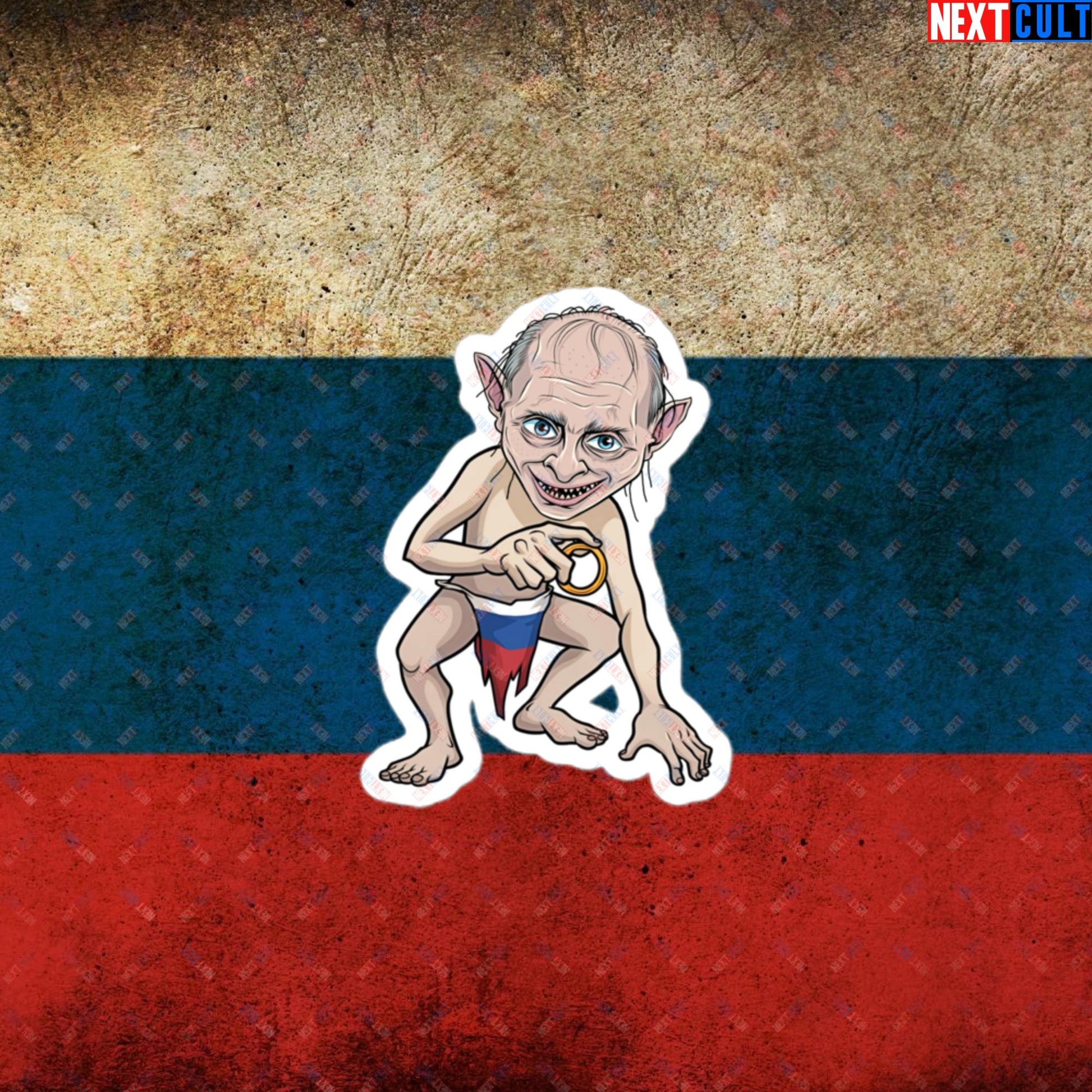 Anti Vladimir Putin Gollum Funny Bubble-free stickers 3″×3″ Stickers Politics Vladimir Putin Next Cult Brand