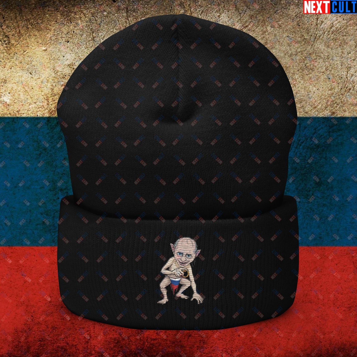 Anti Vladimir Putin Gollum Funny Cuffed Beanie Black Hats Politics Vladimir Putin Next Cult Brand