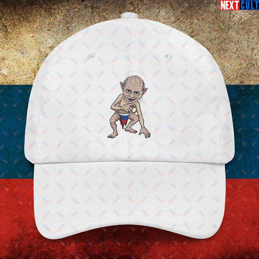 Anti Vladimir Putin Gollum Funny Dad hat White Hats Politics Vladimir Putin Next Cult Brand