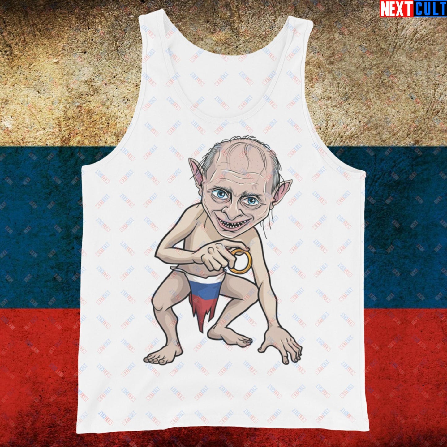 Anti Vladimir Putin Gollum Funny Tank Top White Tank Tops Politics Vladimir Putin Next Cult Brand