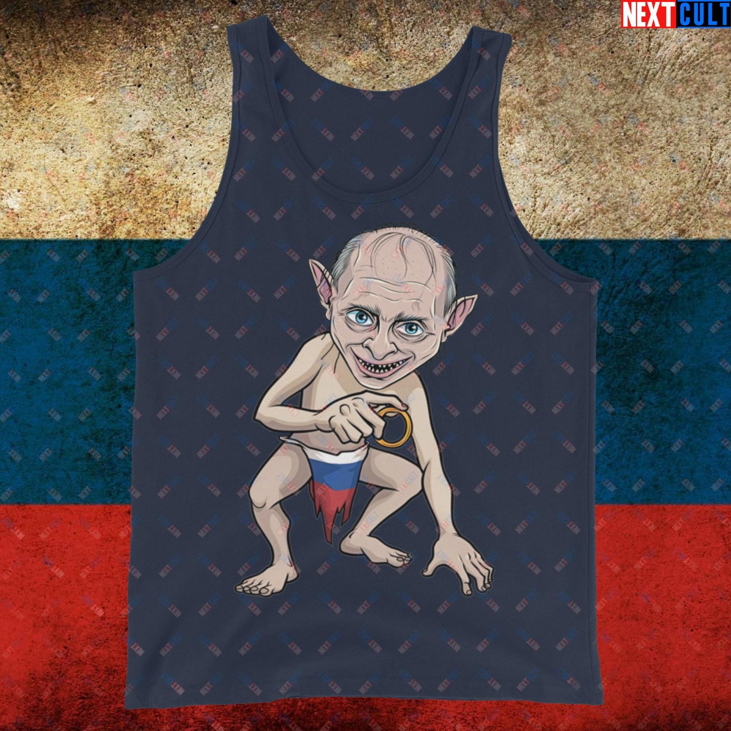 Anti Vladimir Putin Gollum Funny Tank Top Navy Tank Tops Politics Vladimir Putin Next Cult Brand