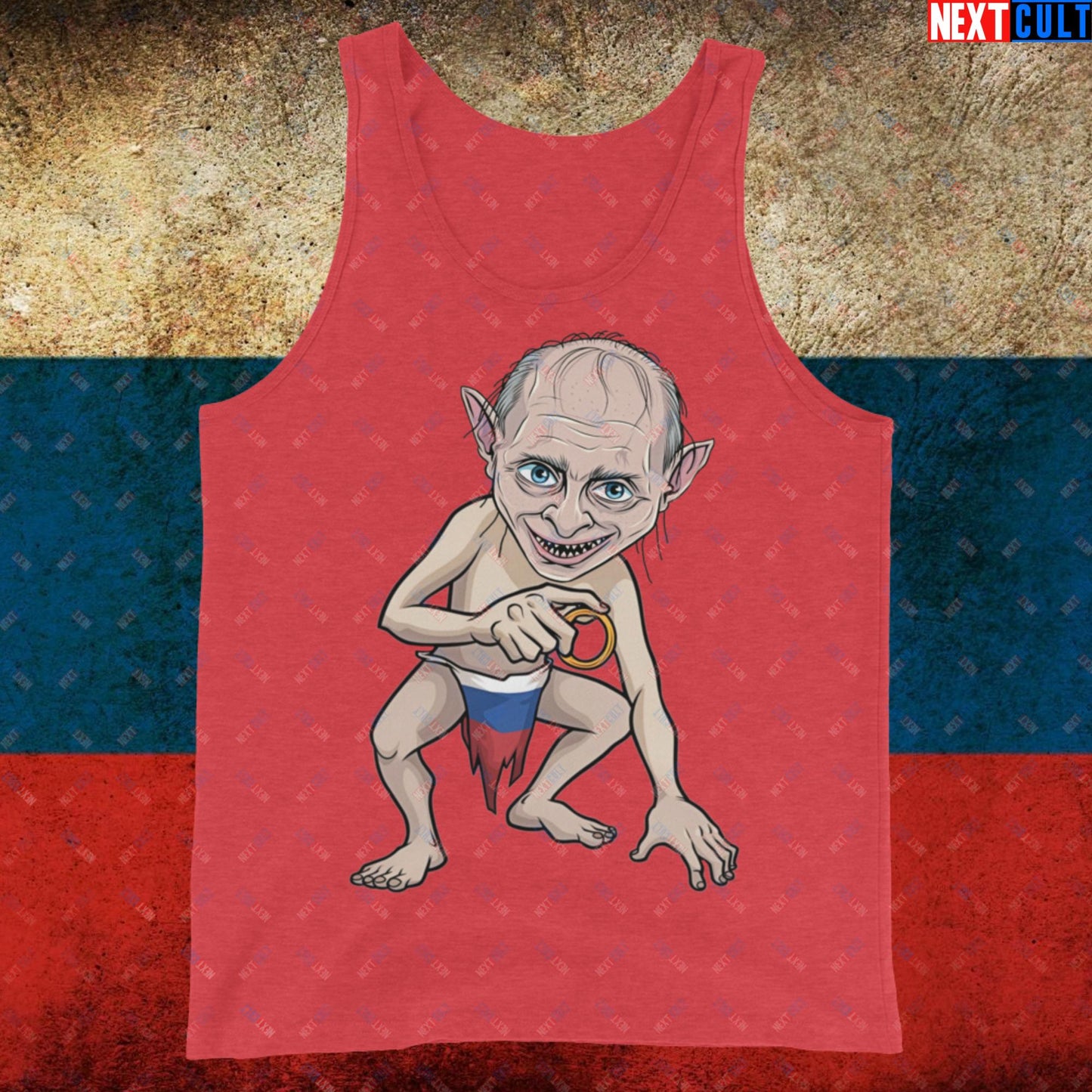 Anti Vladimir Putin Gollum Funny Tank Top Red Triblend Tank Tops Politics Vladimir Putin Next Cult Brand