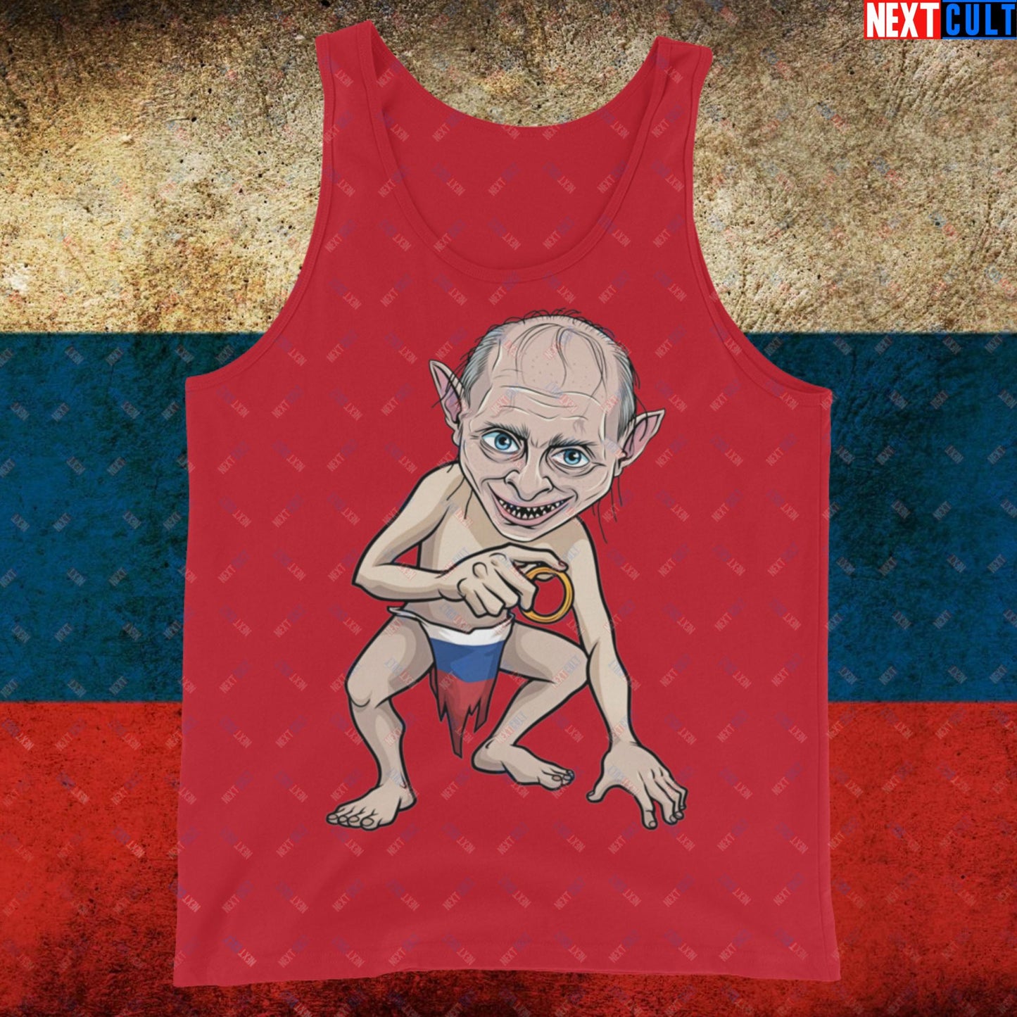 Anti Vladimir Putin Gollum Funny Tank Top Red Tank Tops Politics Vladimir Putin Next Cult Brand