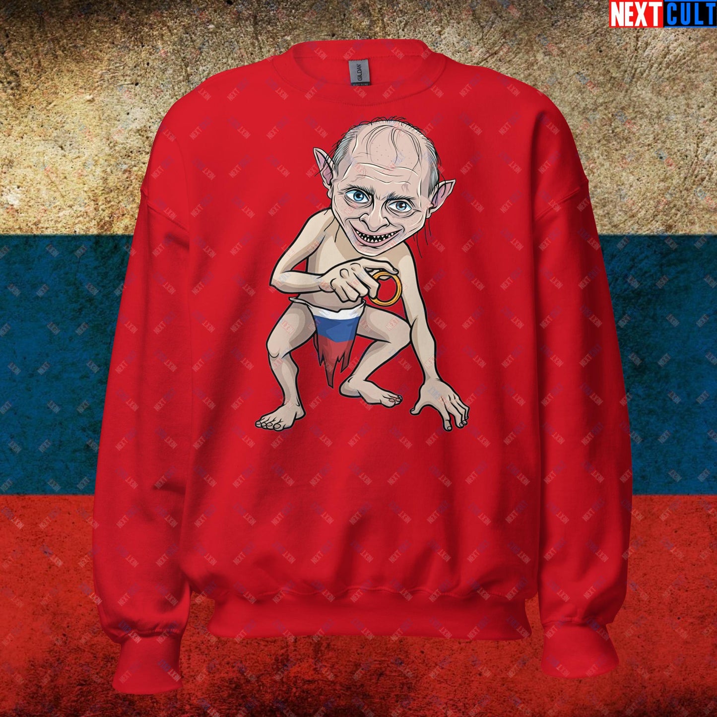 Anti Vladimir Putin Gollum Funny Unisex Sweatshirt Red Sweatshirts Politics Vladimir Putin Next Cult Brand