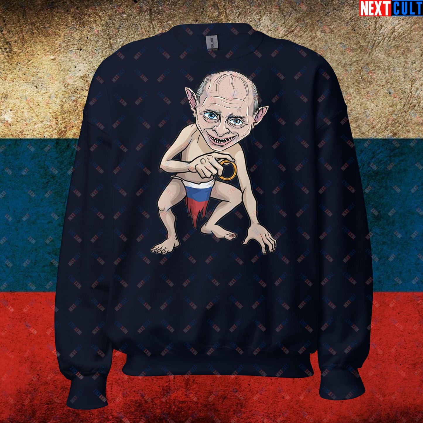 Anti Vladimir Putin Gollum Funny Unisex Sweatshirt Navy Sweatshirts Politics Vladimir Putin Next Cult Brand