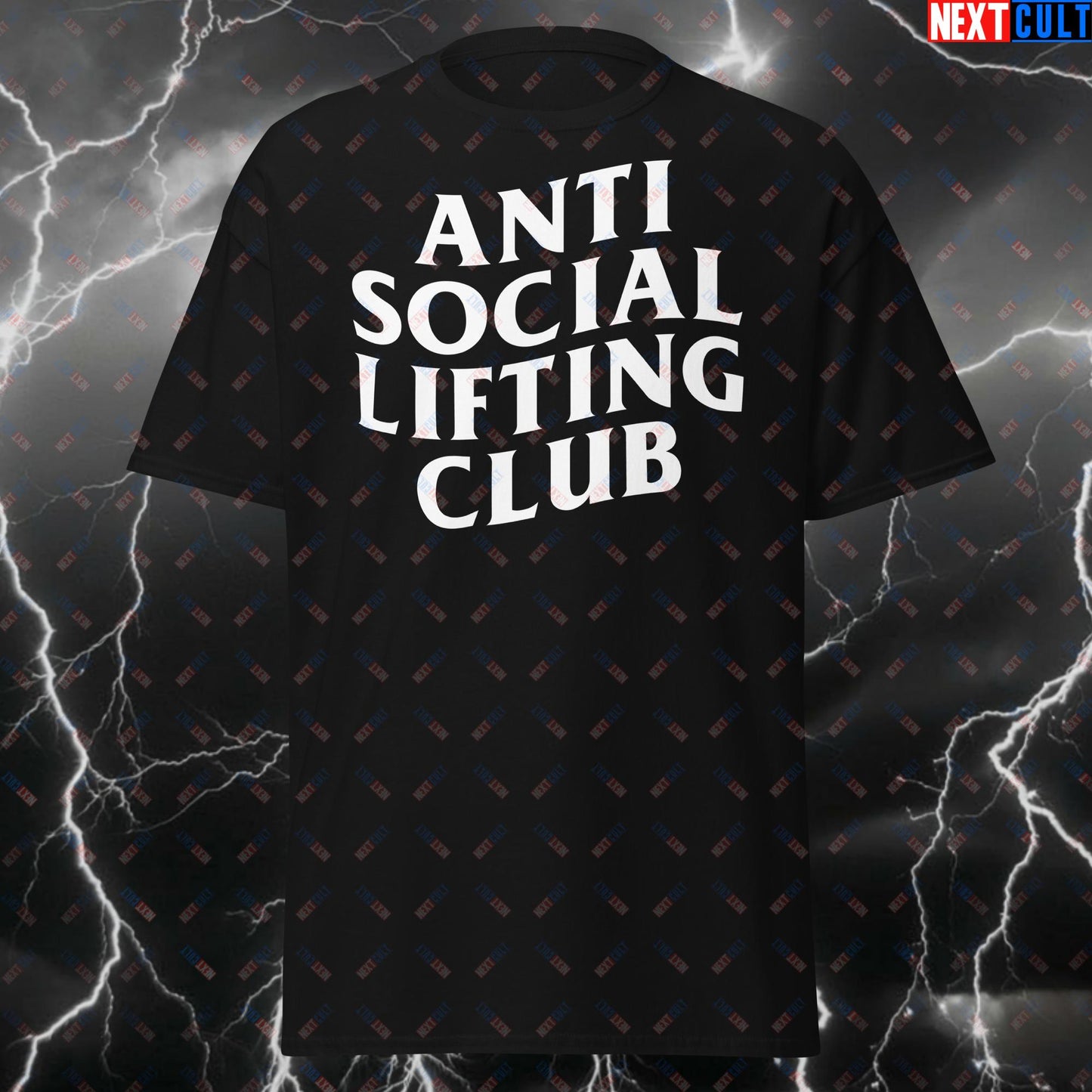 Anti Social Lifting Club Gym T-Shirt - Funny Workout Tee for Powerlifting & Bodybuilding- Pump Cover Meme Tshirt for Lifters T-shirts Bodybuilding Fitness Gym Home Gym Pump Cover Workout Next Cult Brand