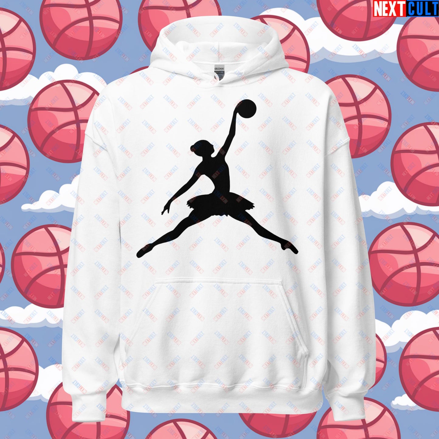 BALLERina Girl's Basketball Ballet Air Ballerina Women's Basketball Cute Unisex Hoodie White Hoodies Basketball WNBA Next Cult Brand