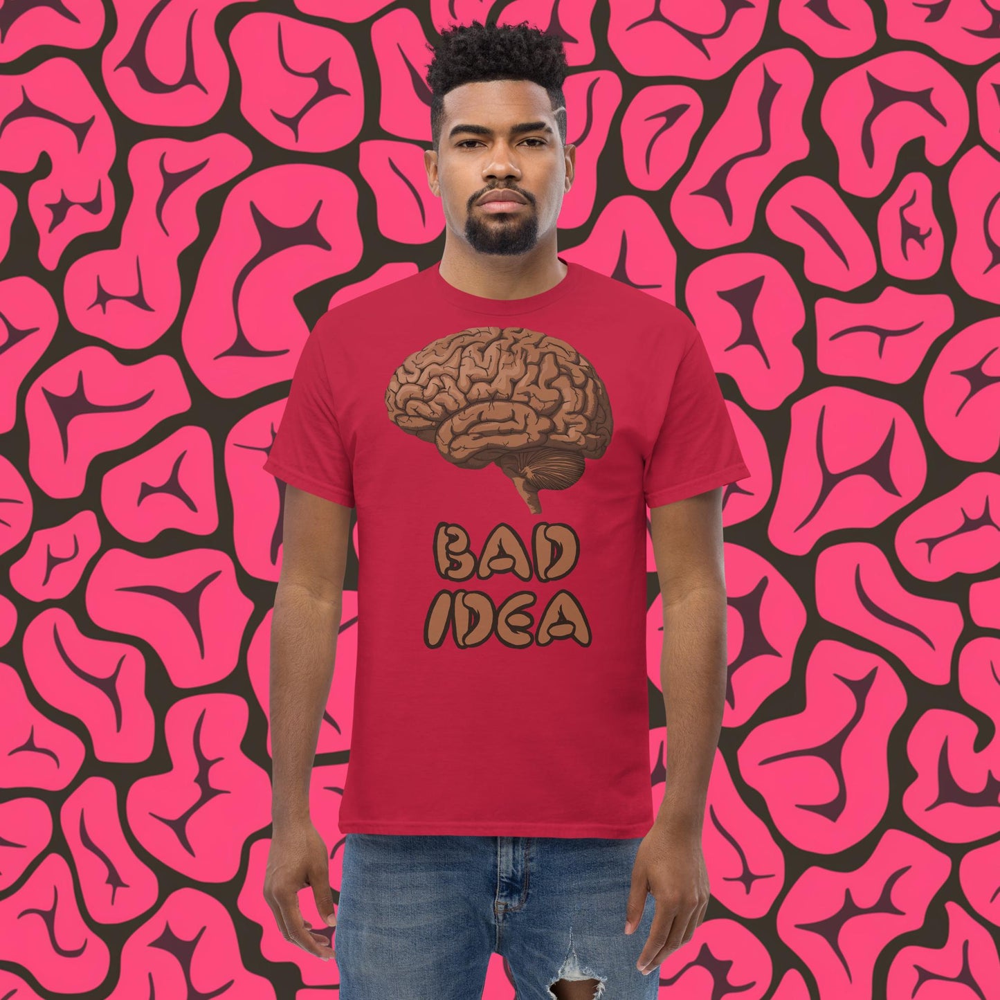 Bad Idea Shit Idea Brown Brains tee Cardinal T-shirts Brains Feelings Life Next Cult Brand