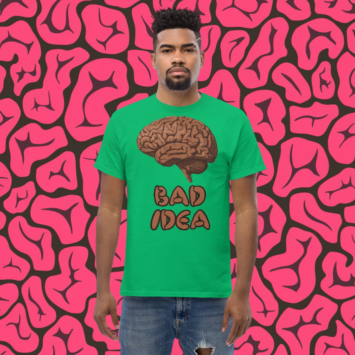 Bad Idea Shit Idea Brown Brains tee Irish Green T-shirts Brains Feelings Life Next Cult Brand