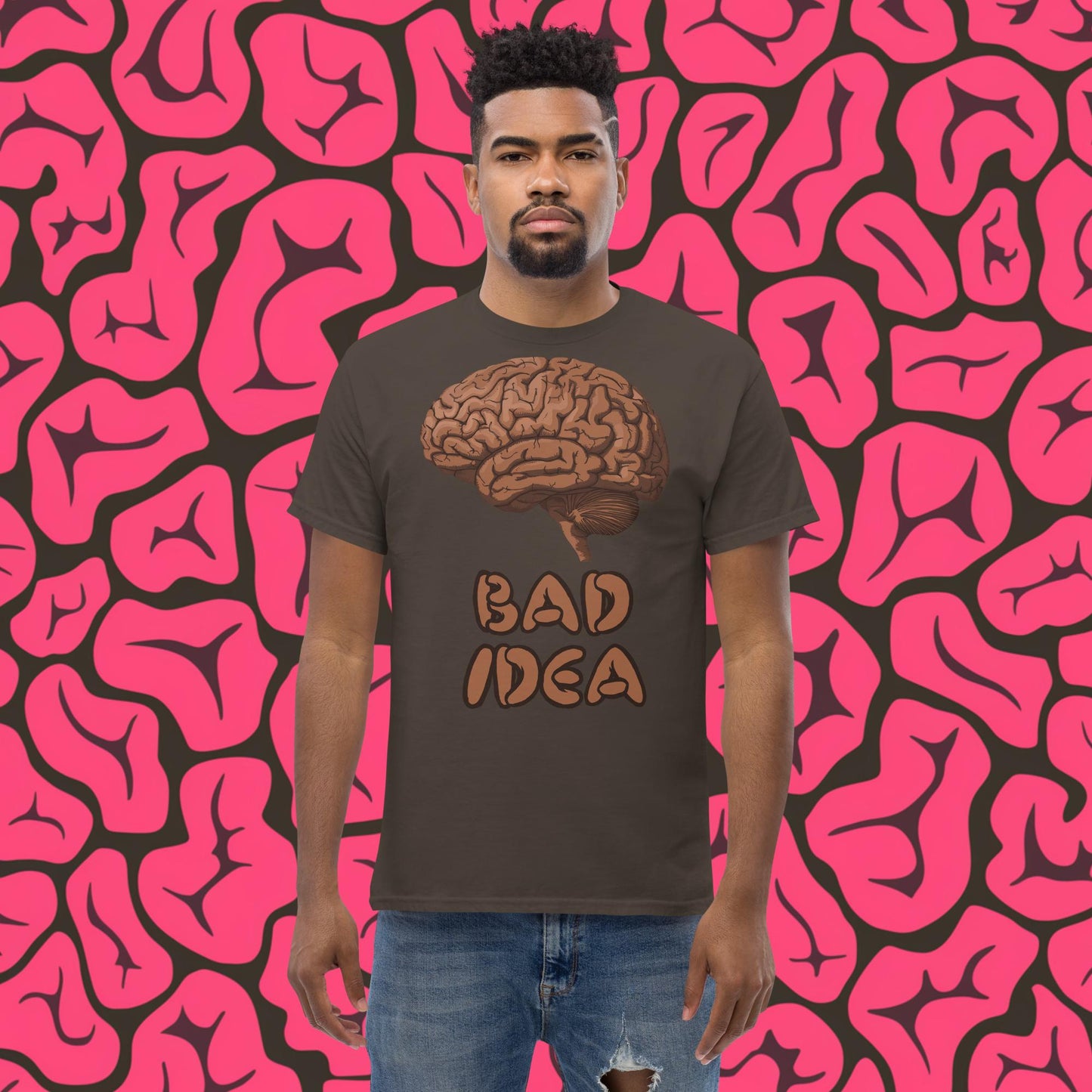 Bad Idea Shit Idea Brown Brains tee Dark Chocolate T-shirts Brains Feelings Life Next Cult Brand