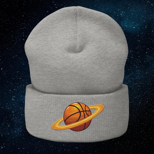 Basketball Planet Ball is Life Cuffed Beanie Heather Grey Hats Basketball NBA Next Cult Brand