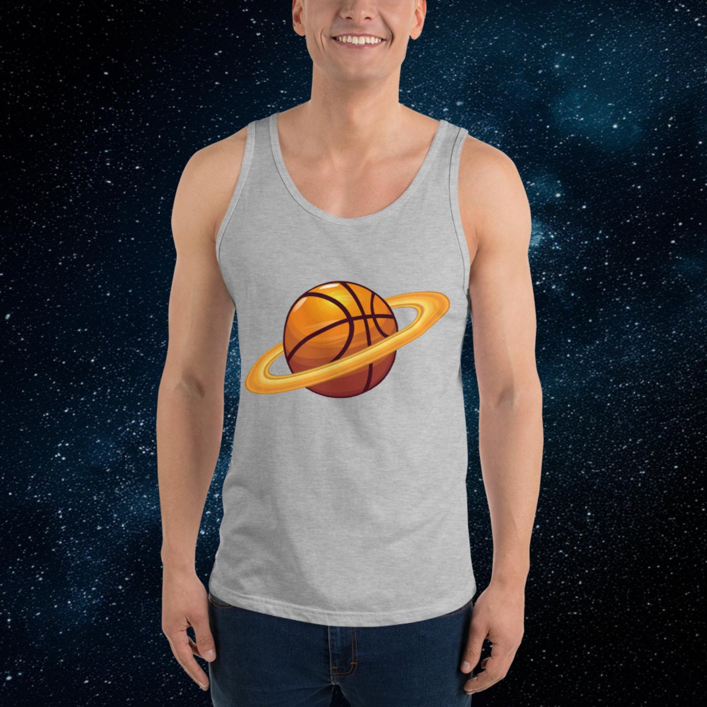 Basketball Planet Ball is Life Tank Top Athletic Heather Tank Tops Basketball NBA Next Cult Brand