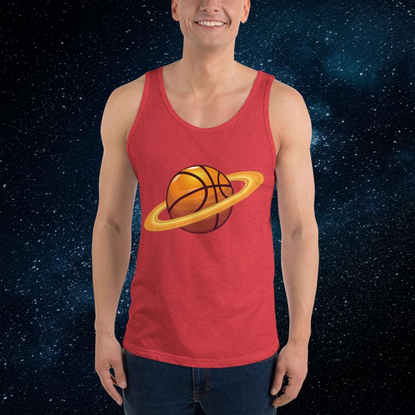 Basketball Planet Ball is Life Tank Top Red Triblend Tank Tops Basketball NBA Next Cult Brand