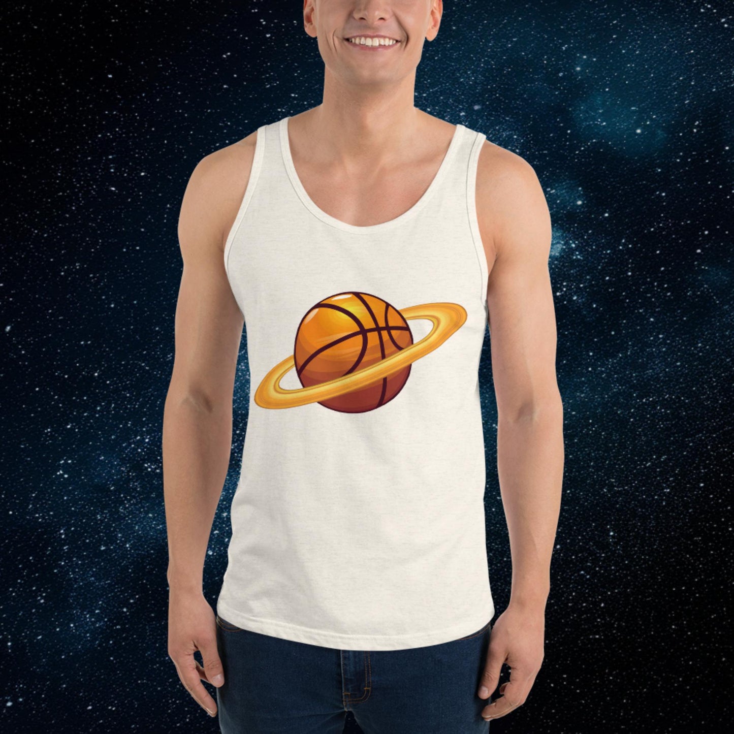 Basketball Planet Ball is Life Tank Top Oatmeal Triblend Tank Tops Basketball NBA Next Cult Brand