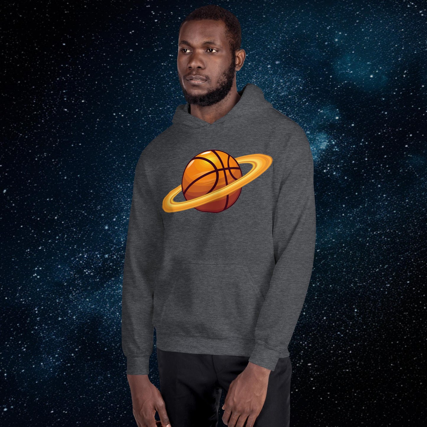 Basketball Planet Ball is Life Unisex Hoodie Dark Heather Hoodies Basketball NBA Next Cult Brand
