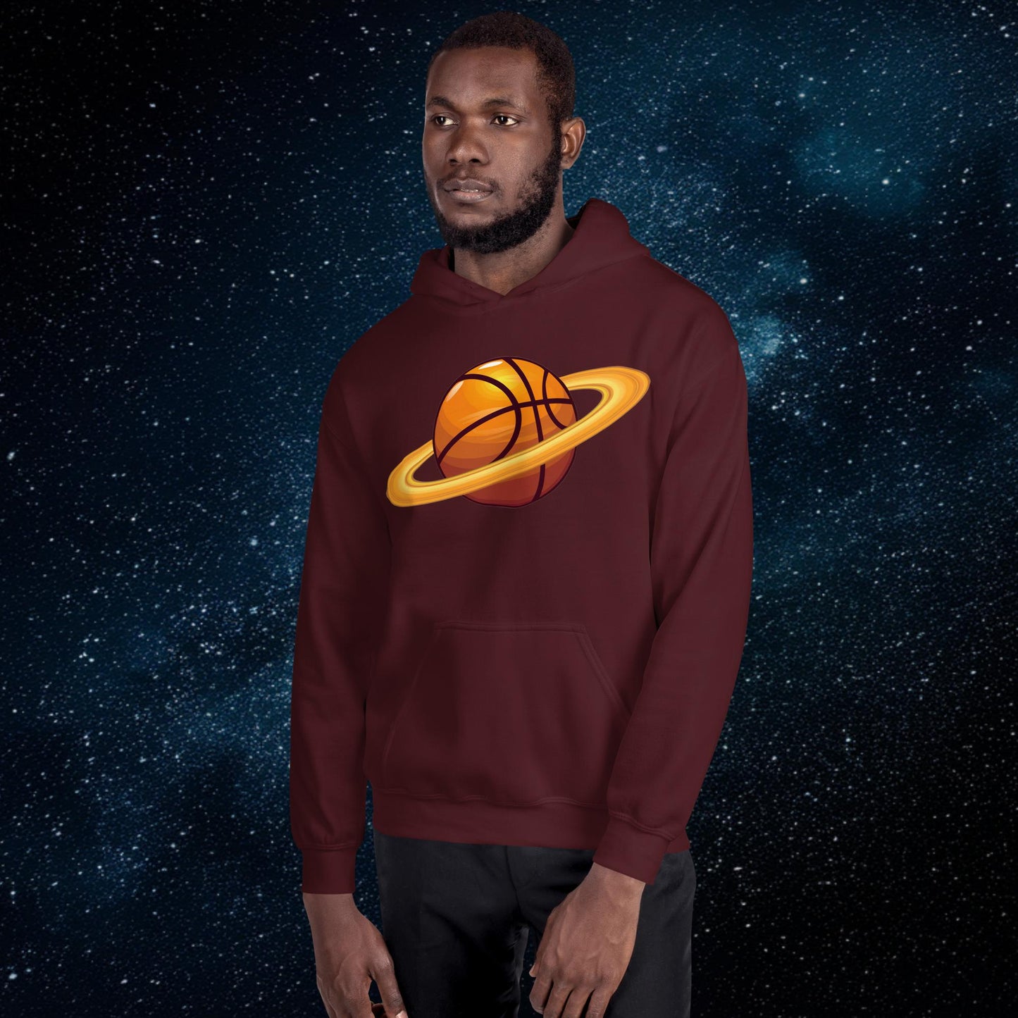 Basketball Planet Ball is Life Unisex Hoodie Maroon Hoodies Basketball NBA Next Cult Brand